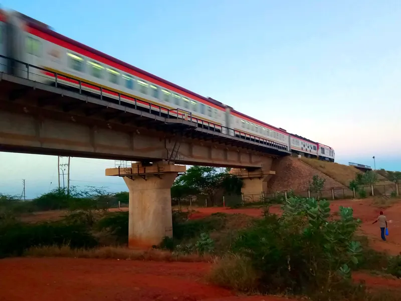 Standard Gauge Railway express train between Mombasa and Nairobi